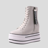 Moda Damen-Stiefeletten mit Reißverschluss und Plateau